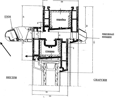 Схема установки  приточного клапана